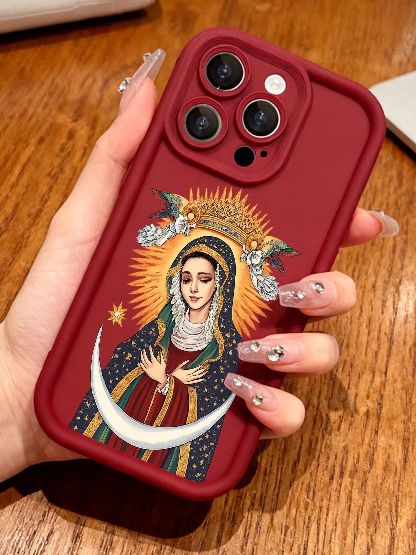 Virgin Mary Phone Case Religious Art Style For IPhone 17 16 15 14 13 12 11 Plus Pro Max. A Spiritual And Classic Design Perfect To Show Faith And Devotion. A Gift Of Inspiration.
