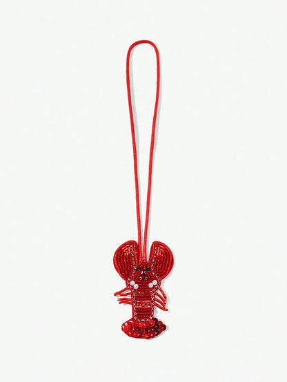 Viva Strut 1pc Summer Island Style Handmade Beaded Lobster Bag Pendant, Fresh Diamond Pendant, Niche Holiday Accessories, For Beach, Vacation, Holiday, Summer, Seaside, Beach Party