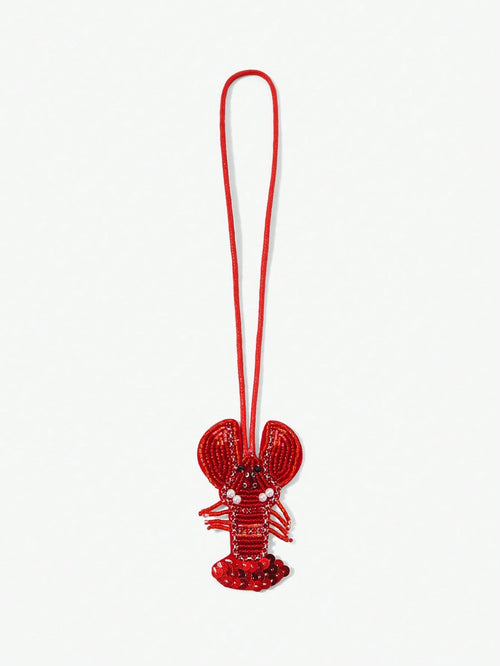 Viva Strut 1pc Summer Island Style Handmade Beaded Lobster Bag Pendant, Fresh Diamond Pendant, Niche Holiday Accessories, For Beach, Vacation, Holiday, Summer, Seaside, Beach Party