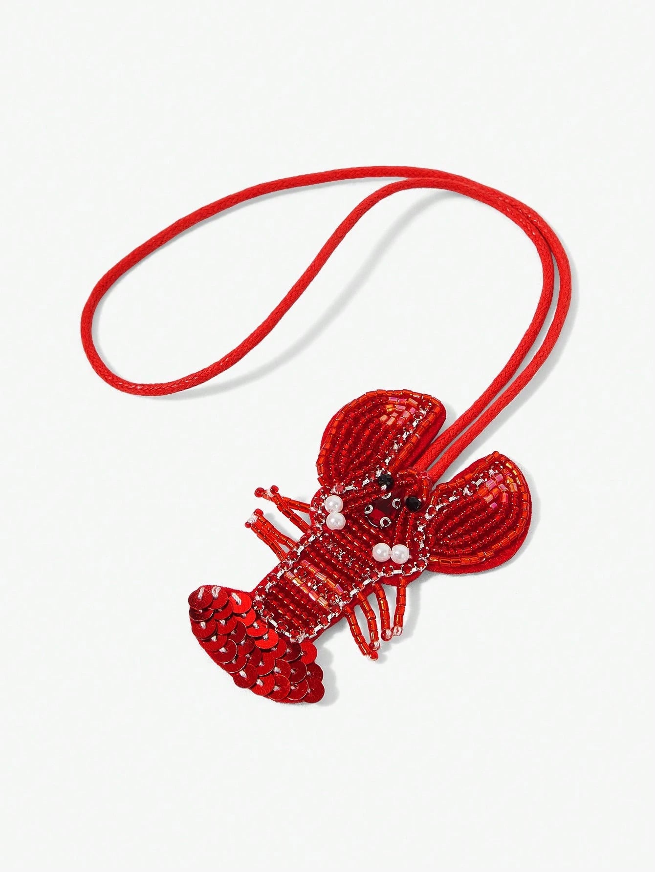 Viva Strut 1pc Summer Island Style Handmade Beaded Lobster Bag Pendant, Fresh Diamond Pendant, Niche Holiday Accessories, For Beach, Vacation, Holiday, Summer, Seaside, Beach Party