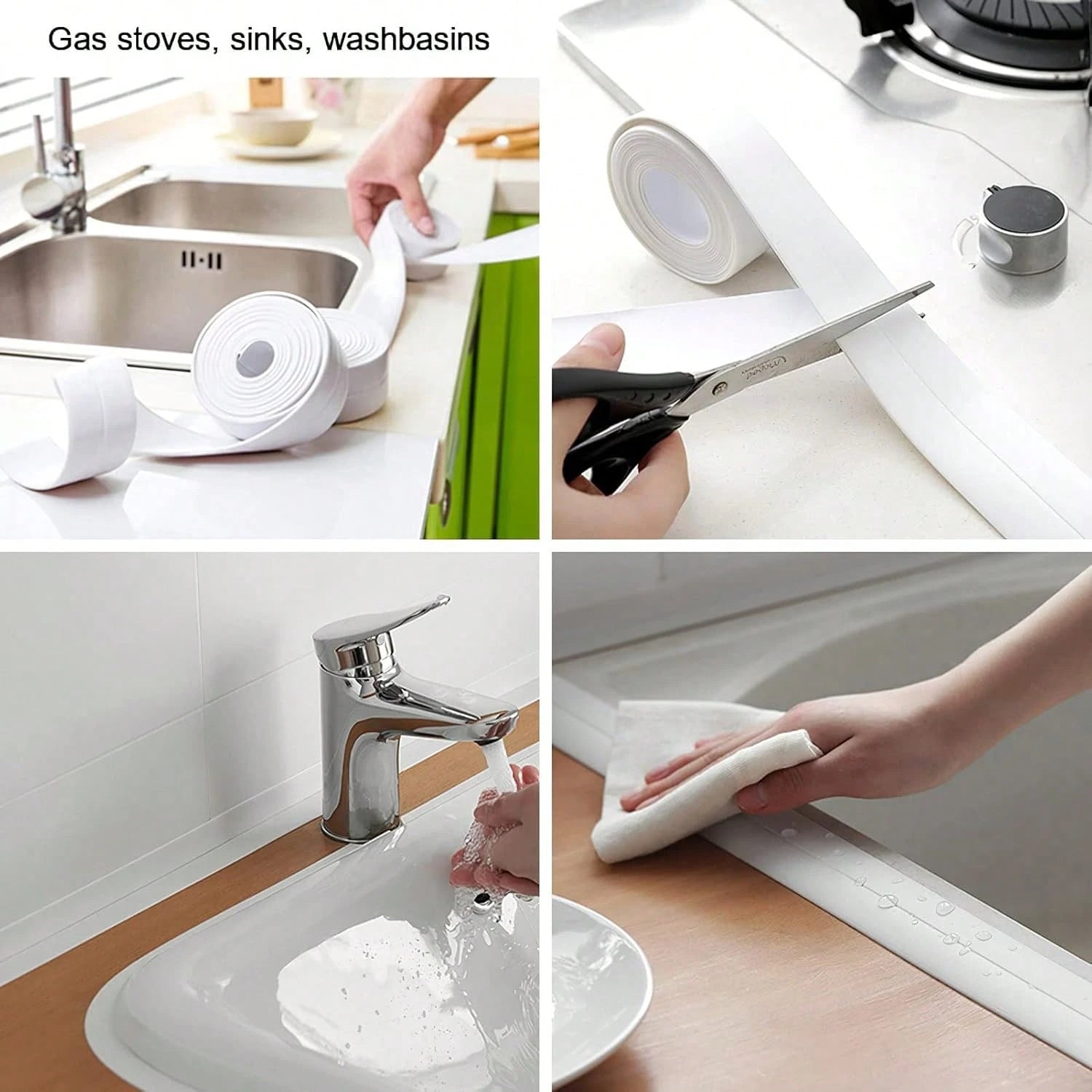 Waterproof Sealing Tape For Kitchen Bathroom, Self-Adhesive Joint Sticker Mold-Proof, Home Decor Kitchen Essentials Bathroom Accessories