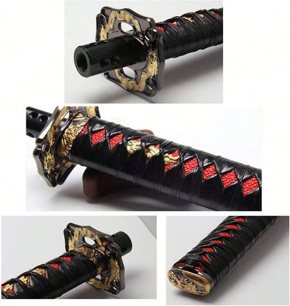 WENJTP Katana Automatic Shift Knob For Lock/Button Automatic Transmission,Individuality Samurai Sword Gear Shifter Red + Black(20cm)