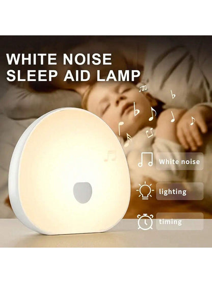 White Noise LED Night Light- Multiple Colors, Dimmable, Timer, Natural Soothing White Noise For Sleep, Memory Function, Portable, Built-In 1200mAh Rechargeable Battery