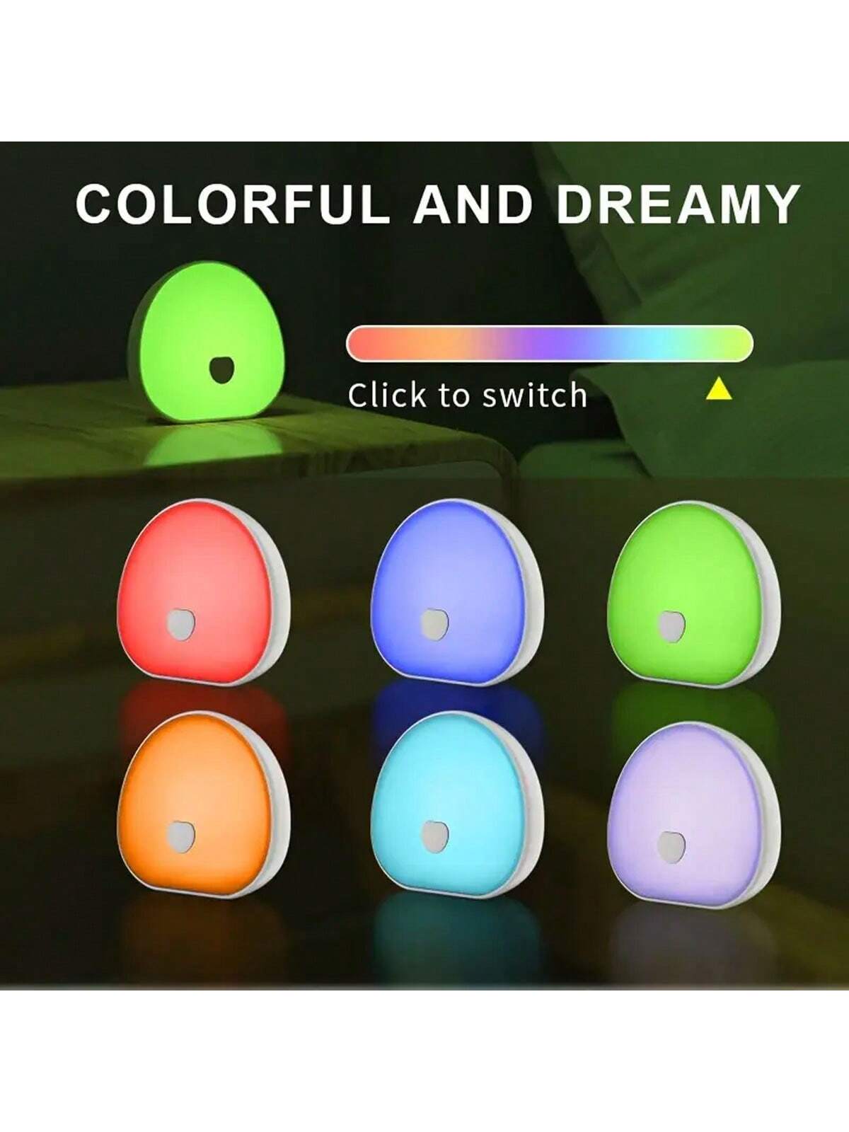 White Noise LED Night Light- Multiple Colors, Dimmable, Timer, Natural Soothing White Noise For Sleep, Memory Function, Portable, Built-In 1200mAh Rechargeable Battery