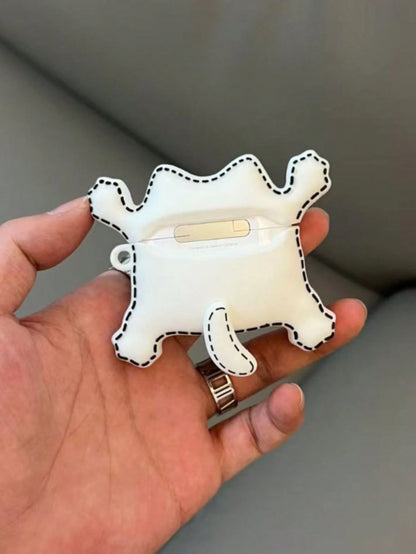 White Silicone Cat Elements Silicone 3D Silicone Cartoon Cat Shaped Earphone Case Compatible With Apple 4/3 Pro 2/3 Spring Gift