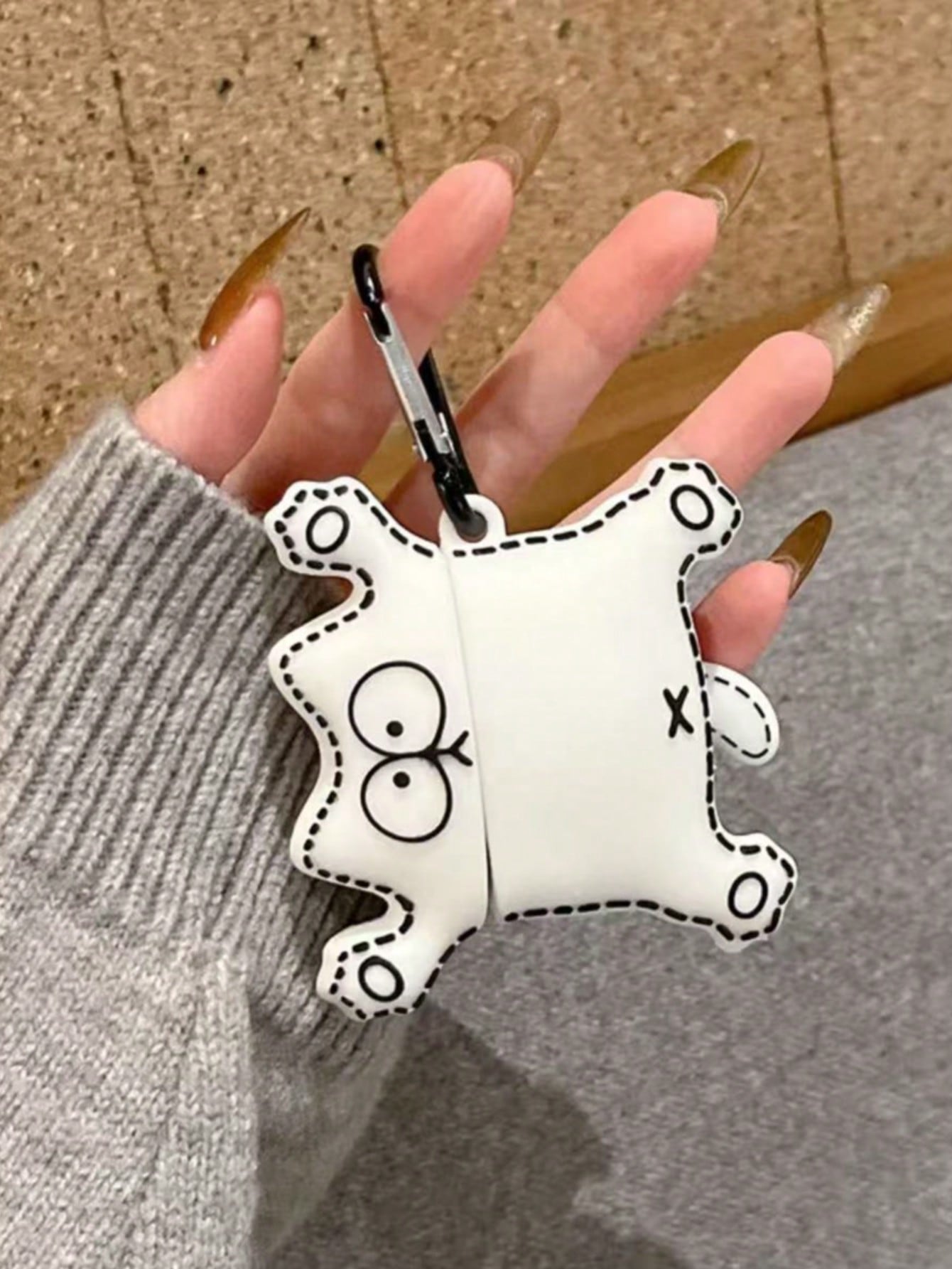 White Silicone Cat Elements Silicone 3D Silicone Cartoon Cat Shaped Earphone Case Compatible With Apple 4/3 Pro 2/3 Spring Gift