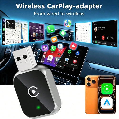 Wireless CarPlay Adapter For Apple & Android Auto, 2026 Upgraded 2-In-1 Plug And Play Converts Wired To Wireless Car Play Adapter, Fast Auto-Connect, Mini Size With IOS 10+