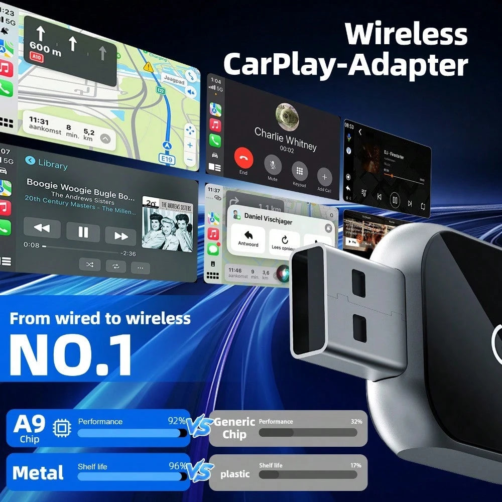 Wireless CarPlay Adapter For Apple & Android Auto, 2026 Upgraded 2-In-1 Plug And Play Converts Wired To Wireless Car Play Adapter, Fast Auto-Connect, Mini Size With IOS 10+