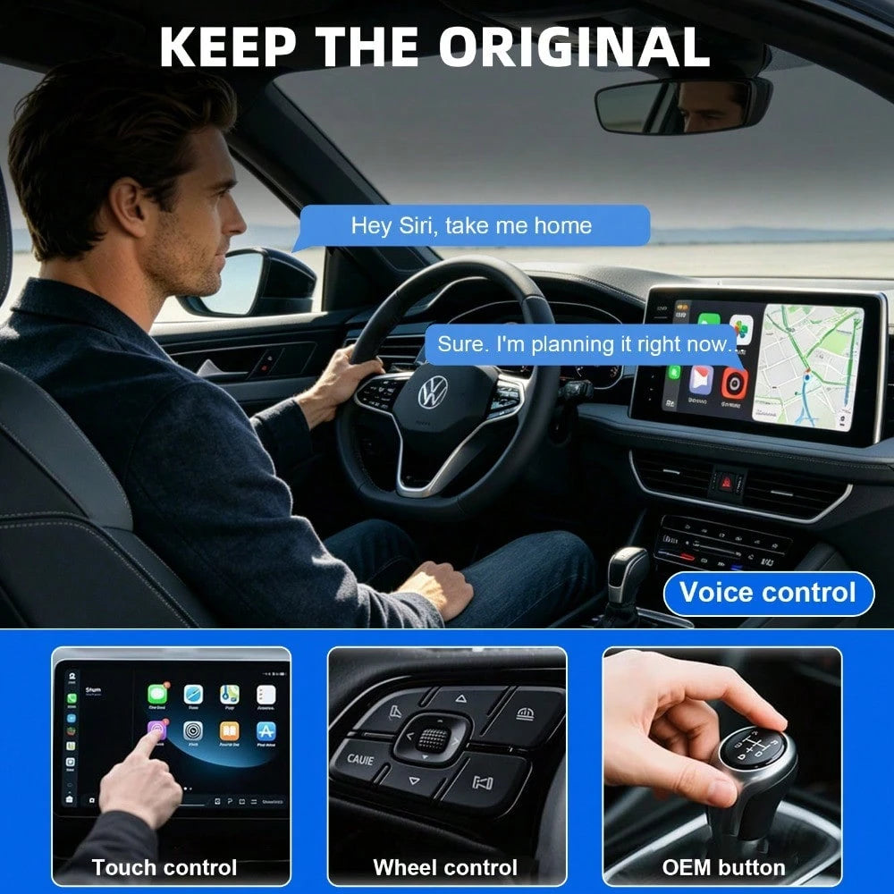 Wireless CarPlay Adapter For Apple & Android Auto, 2026 Upgraded 2-In-1 Plug And Play Converts Wired To Wireless Car Play Adapter, Fast Auto-Connect, Mini Size With IOS 10+