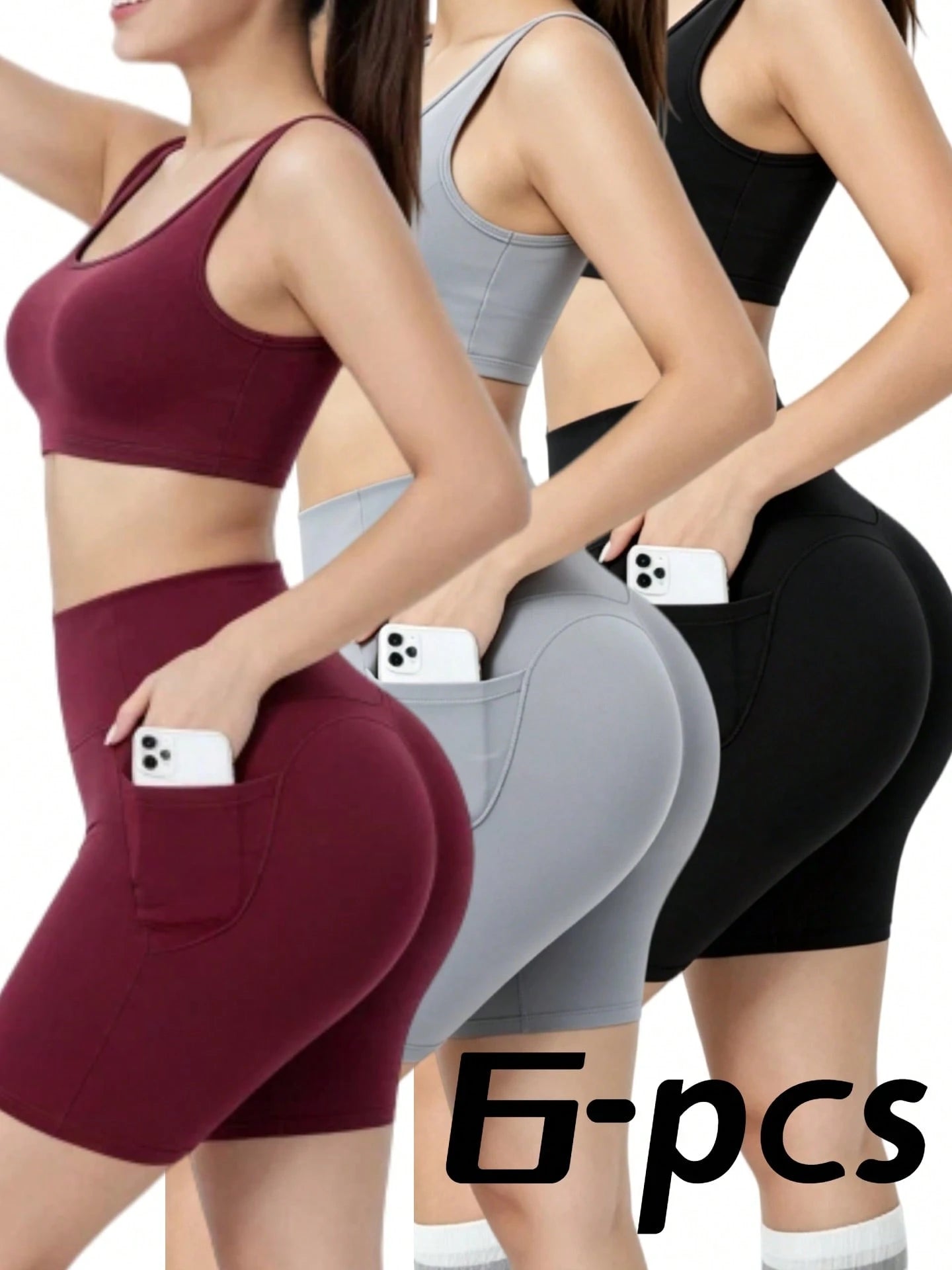 Women 5 Packs Camisole Tops, Soft Stretch Scoop Neck Tank Tops, Polyester Athletic Shirts For Sports