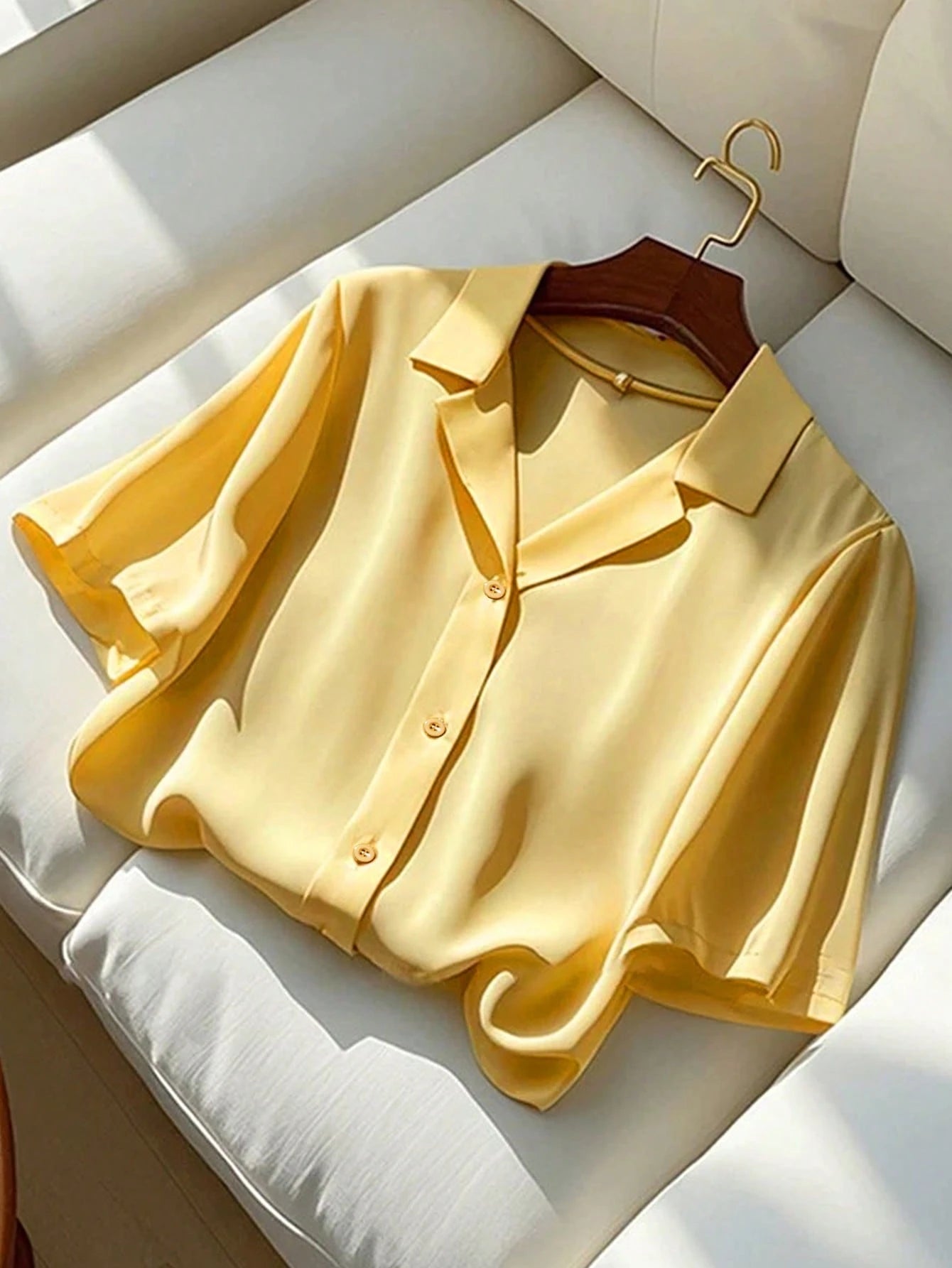 Women's Dark Purple Summer Casual Chic Bissness Professional Short Sleeve Collared Shirt,Solid Color Versatile Office Work Blouses,Business Tops