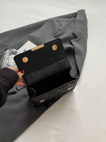 Women's Fashion Solid Color & Printed Wide Strap Hard Handbag & Shoulder Bag