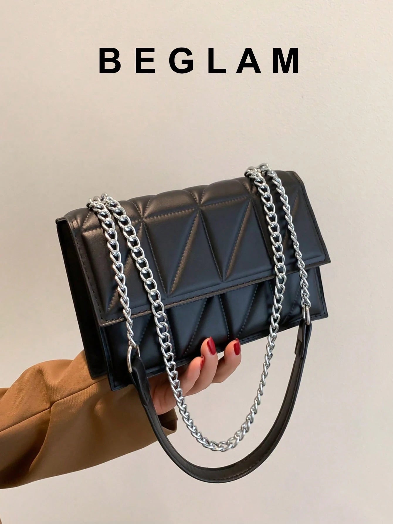 Women's Fashion Solid Color & Printed Wide Strap Hard Handbag & Shoulder Bag