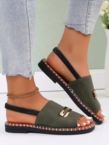 Women's Flat Sandals, Adjustable Buckle Strap White Flat Thong Sandals, -On Casual Slides, Outdoor And Indoor Slippers,Spring Summer Outfits