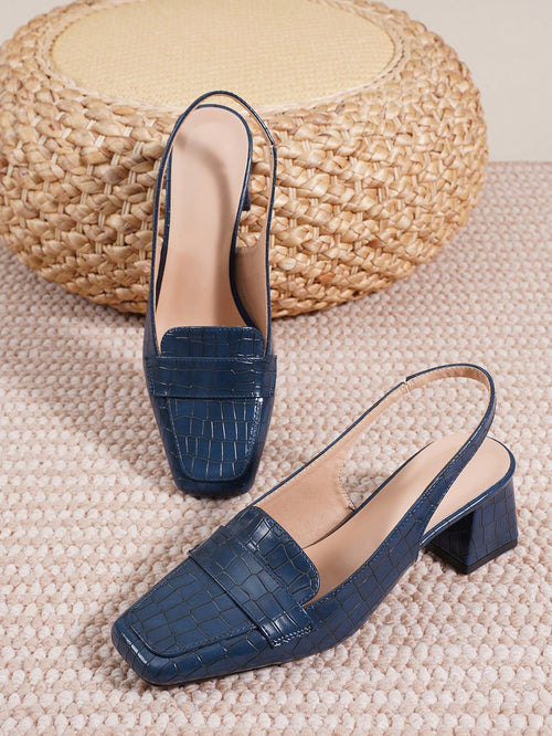 Women's Summer New French Square Toe Casual Thick Heel Slingback Sandals