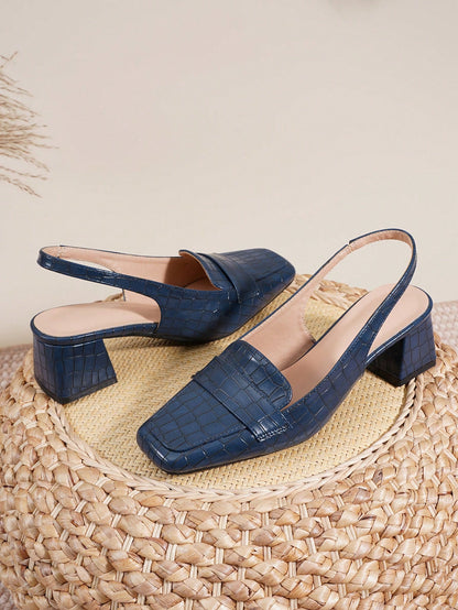 Women's Summer New French Square Toe Casual Thick Heel Slingback Sandals