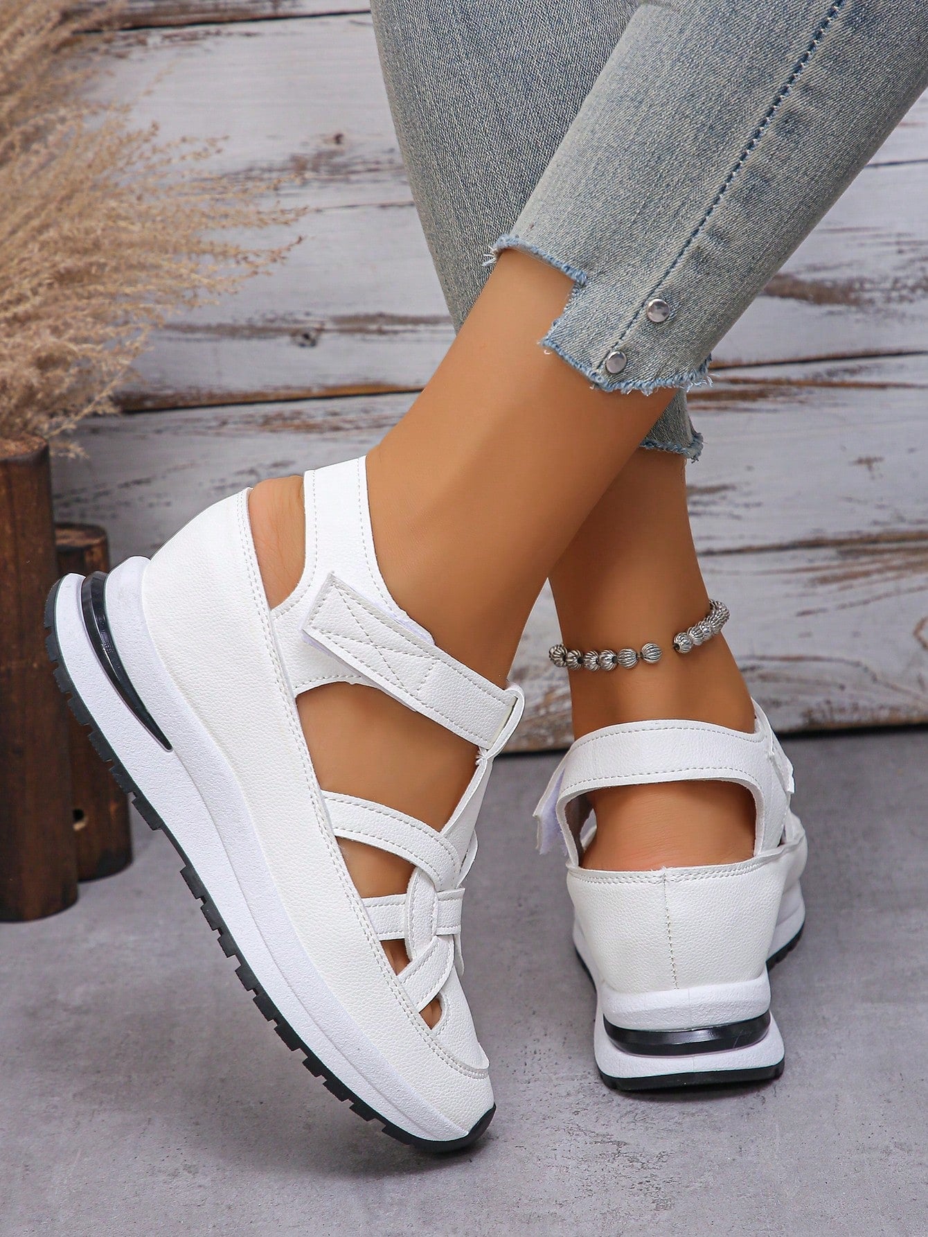 Women's Wedge Heel Thick Sole Athletic Shoes, Summer New Casual Flat Shoes, Breathable Women's Shoes (Size Runs Small By 1 Size)