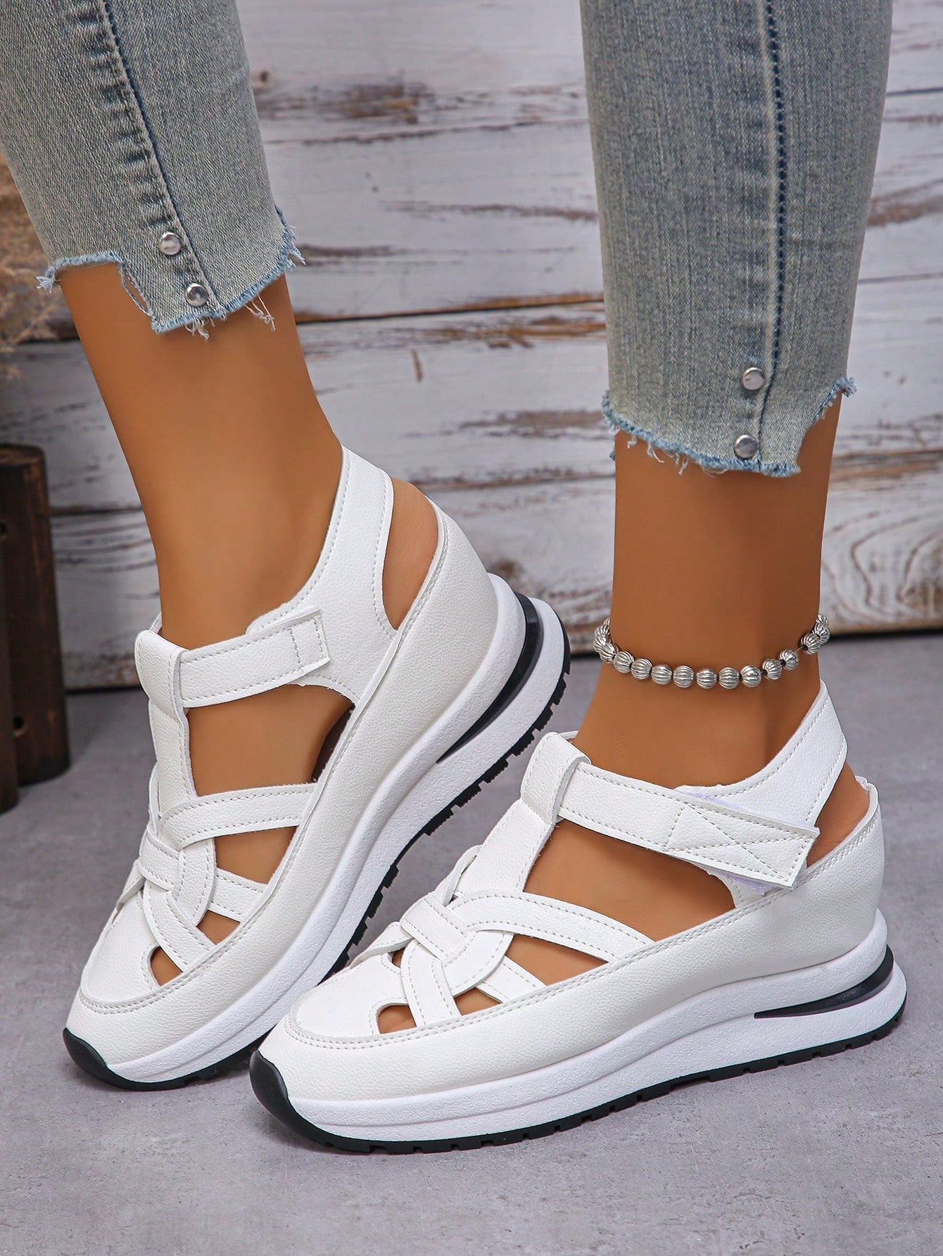 Women's Wedge Heel Thick Sole Athletic Shoes, Summer New Casual Flat Shoes, Breathable Women's Shoes (Size Runs Small By 1 Size)