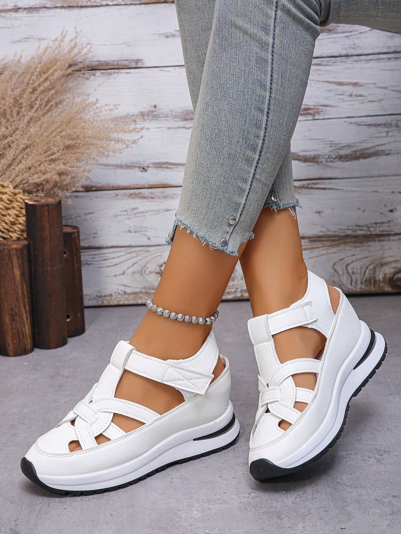 Women's Wedge Heel Thick Sole Athletic Shoes, Summer New Casual Flat Shoes, Breathable Women's Shoes (Size Runs Small By 1 Size)