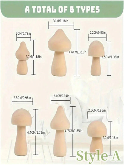 Wooden Mushroom Blocks, Natural Mini DIY Wooden Mushroom Dolls, Suitable For Art, Handicrafts, Painting And Table Decoration Of Home Shelves.