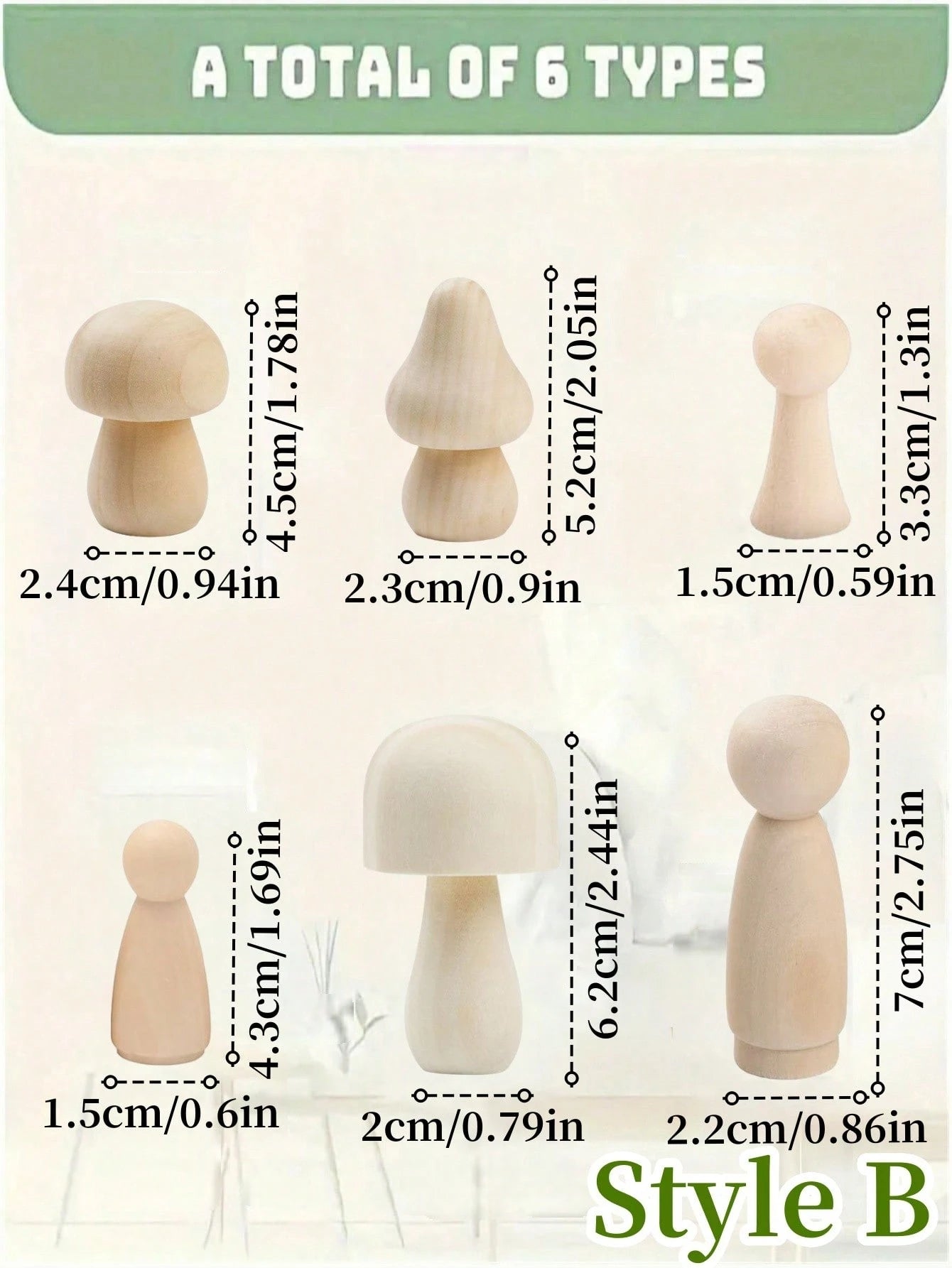 Wooden Mushroom Blocks, Natural Mini DIY Wooden Mushroom Dolls, Suitable For Art, Handicrafts, Painting And Table Decoration Of Home Shelves.