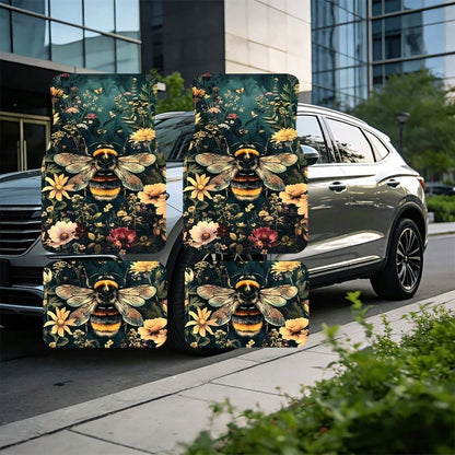 WOYUO 4 Pieces Dragonfly Floral Car Floor Mats With Elegant Nature Design Slip-Proof, Easy To Clean, Suitable For All Vehicles, Including Front And Rear Seats, Providing Protection Against Dirt And Du