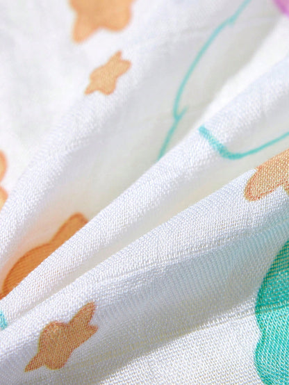 X Care Bears 2pcs Of 100 * 100cm Summer Natural Bamboo Fiber Toddlers Baby Blanket Swaddle Blanket Breathable Soft Gauze Towel Multi-Purpose And Multi-Functional, Suitable For Kids And Childrens
