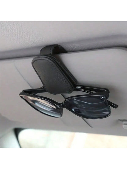 XENCN Glasses Holders For Car, Magnetic Genuine PU Leather Glasses Clip For Car Visor, Glasses Hanger Clip, Car Interior Visor Accessories