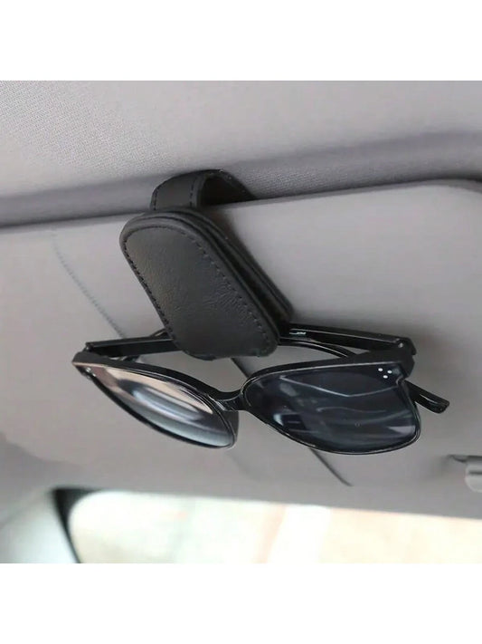 XENCN Glasses Holders For Car, Magnetic Genuine PU Leather Glasses Clip For Car Visor, Glasses Hanger Clip, Car Interior Visor Accessories