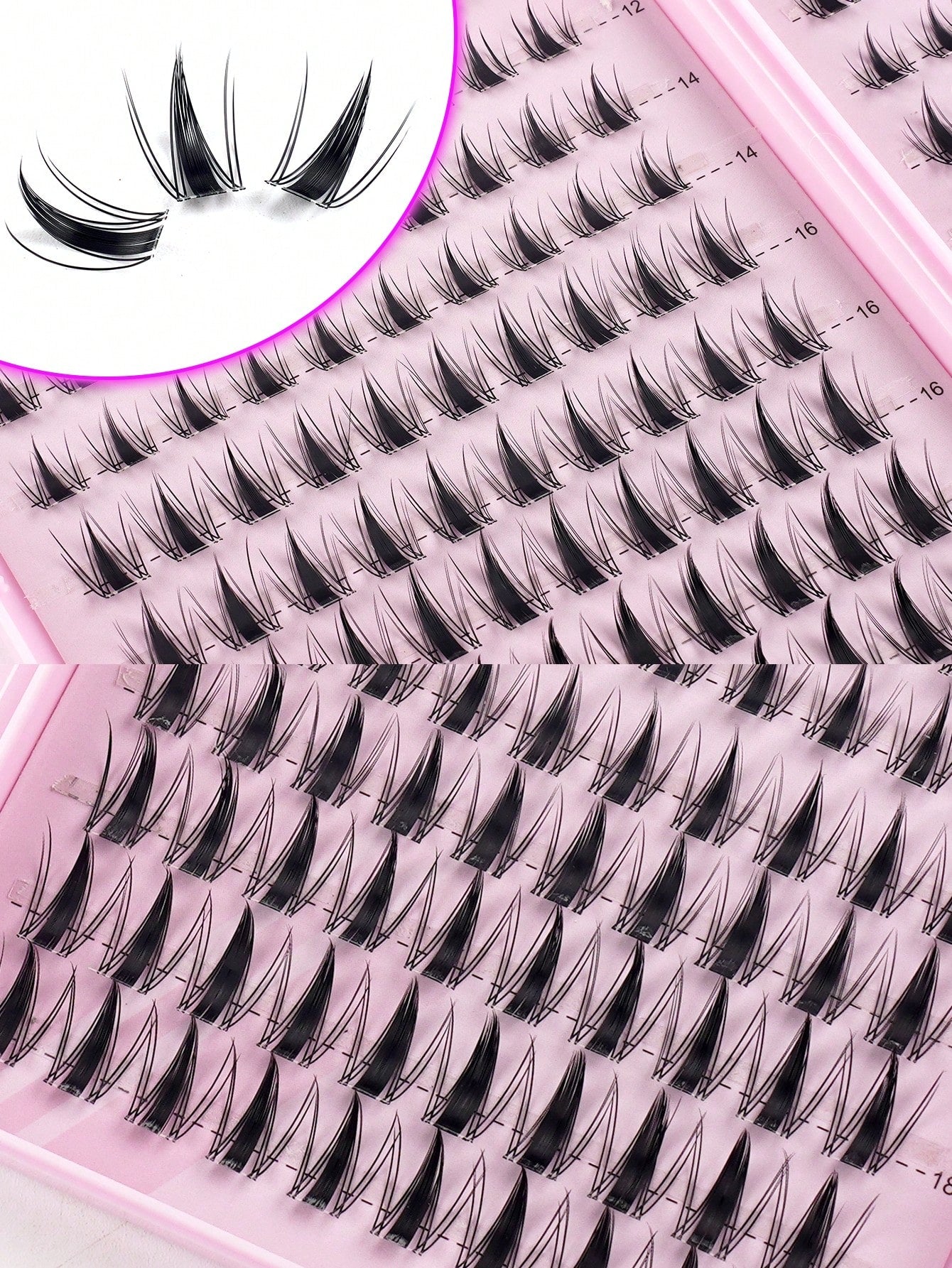 XISHIYO 240pcs/24 Rows Cartoon Eyelashes Set, Includes Various Styles Such As Cartoon Eyelash Clusters, Anime Eyelash Clusters, Eyelash Extension Clusters, Natural Style Eyelashes, Fairy Style Eyelash
