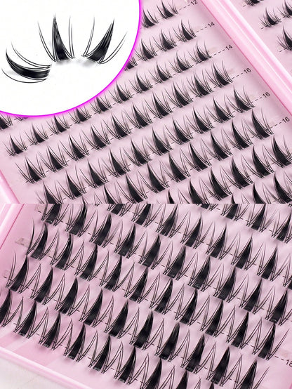 XISHIYO 240pcs/24 Rows Cartoon Eyelashes Set, Includes Various Styles Such As Cartoon Eyelash Clusters, Anime Eyelash Clusters, Eyelash Extension Clusters, Natural Style Eyelashes, Fairy Style Eyelash