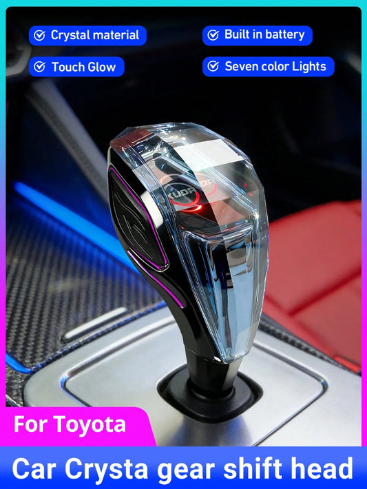 XUDA 2026 New Crystal Gear Shift Knob, Crystal Seven-Color LED Light Gear Shift Handle, Side Lighting, Plug And Play, Comfortable Grip, Wear-Resistant And Scratch-Resistant, Suitable For Cars