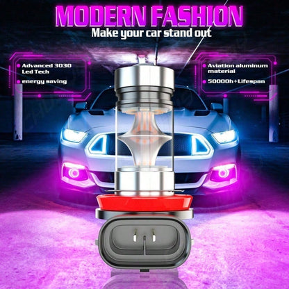 XWQHJW For Venza 2009 2010-2016 H11//H9 LED Fog Light Bulbs Kit Pink Purple