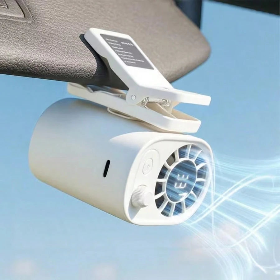 YAIUZGOO Clip-On Car Fan With LED Display, 100-Speed Adjustable, Rechargeable, Multi-Functional Personal Fan, Suitable For Office, Car, Parasol, Travel And More