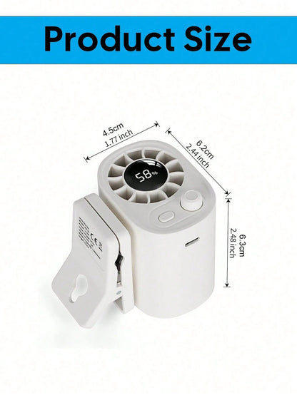 YAIUZGOO Clip-On Car Fan With LED Display, 100-Speed Adjustable, Rechargeable, Multi-Functional Personal Fan, Suitable For Office, Car, Parasol, Travel And More
