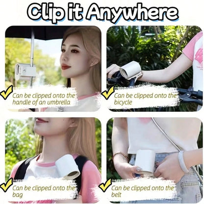 YAIUZGOO Clip-On Car Fan With LED Display, 100-Speed Adjustable, Rechargeable, Multi-Functional Personal Fan, Suitable For Office, Car, Parasol, Travel And More