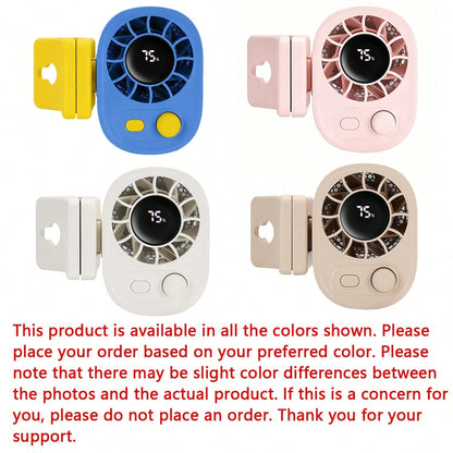 YAIUZGOO Clip-On Car Fan With LED Display, 100-Speed Adjustable, Rechargeable, Multi-Functional Personal Fan, Suitable For Office, Car, Parasol, Travel And More