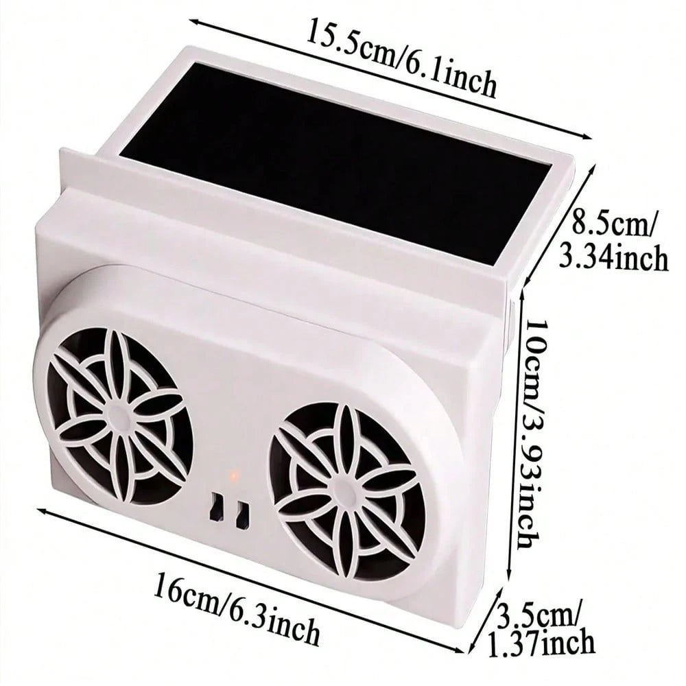YAIUZGOO Solar Powered Car Exhaust Fan, Car Ventilation Cooling Fan, Portable Compact Solar Car Window Windshield Ventilation System, Heat Dissipation Cooling Fan, Summer Odor Removal Ventilation Air
