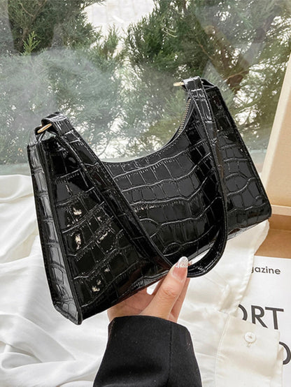 Yogodlns Summer New Shoulder Bags For Women High Quality Zebra Underarm Handbags PU Leather Leopard Armpit Purse Bag French Underarm Tote Bags For Women's Brown Leopard Handbag Clutch Bags Female Vint