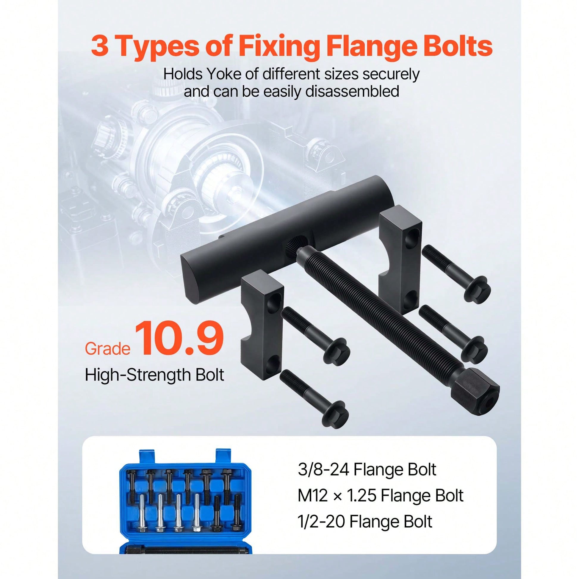 Yoke Puller, Made For Class 6-8 Transportation Trucks And Equipment, Heavy Duty Yoke Removal Tool Kit, Automotive Yoke Puller Kit Compatible With Kenworth, Peterbilt, Freightliner, Mack, Volvo