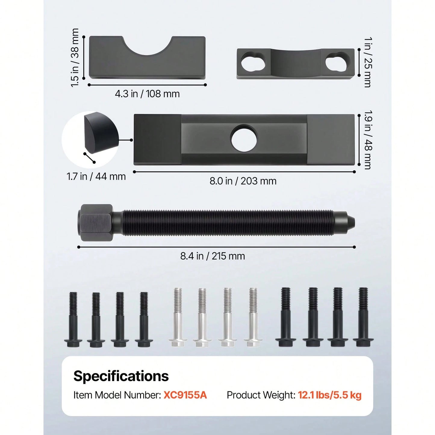 Yoke Puller, Made For Class 6-8 Transportation Trucks And Equipment, Heavy Duty Yoke Removal Tool Kit, Automotive Yoke Puller Kit Compatible With Kenworth, Peterbilt, Freightliner, Mack, Volvo