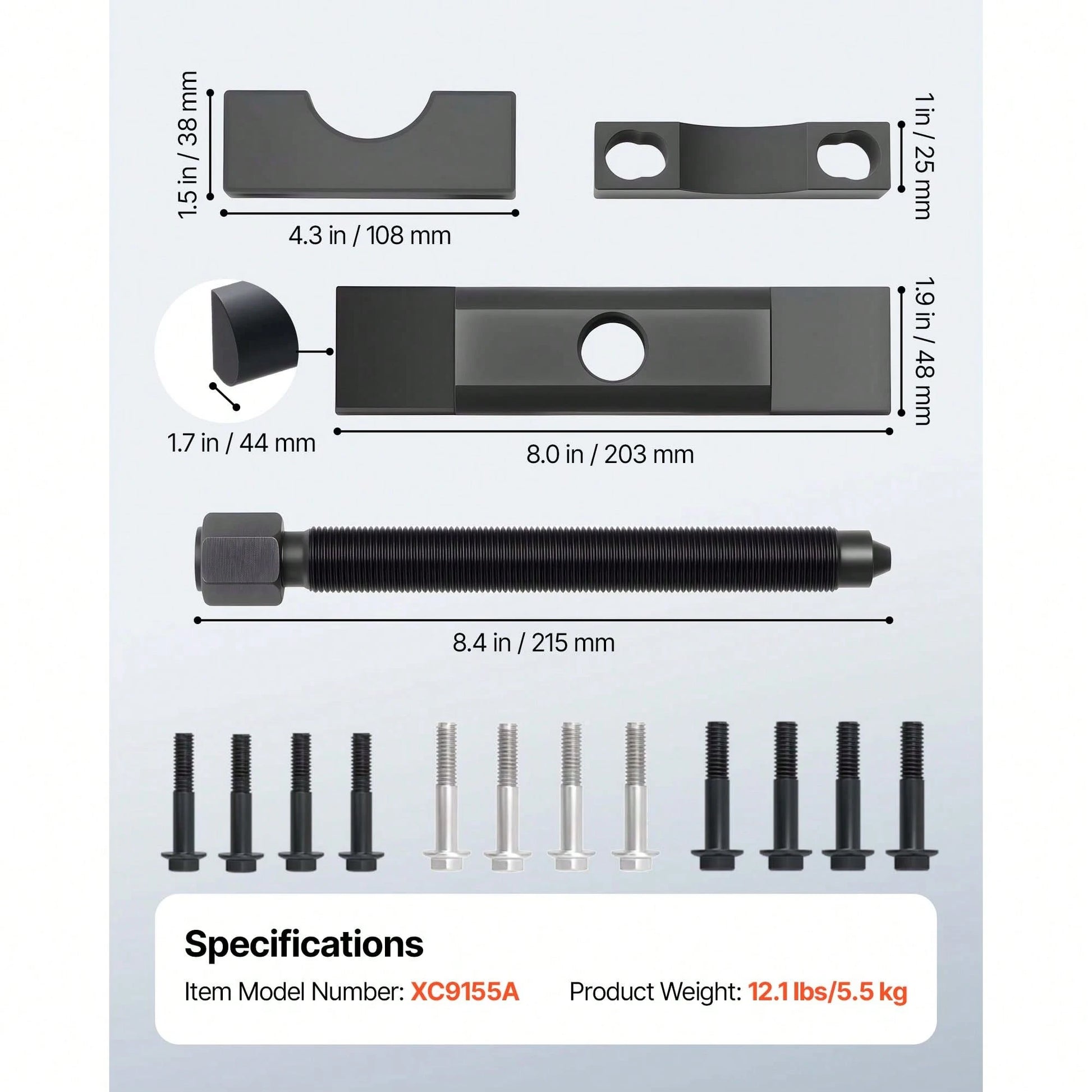 Yoke Puller, Made For Class 6-8 Transportation Trucks And Equipment, Heavy Duty Yoke Removal Tool Kit, Automotive Yoke Puller Kit Compatible With Kenworth, Peterbilt, Freightliner, Mack, Volvo