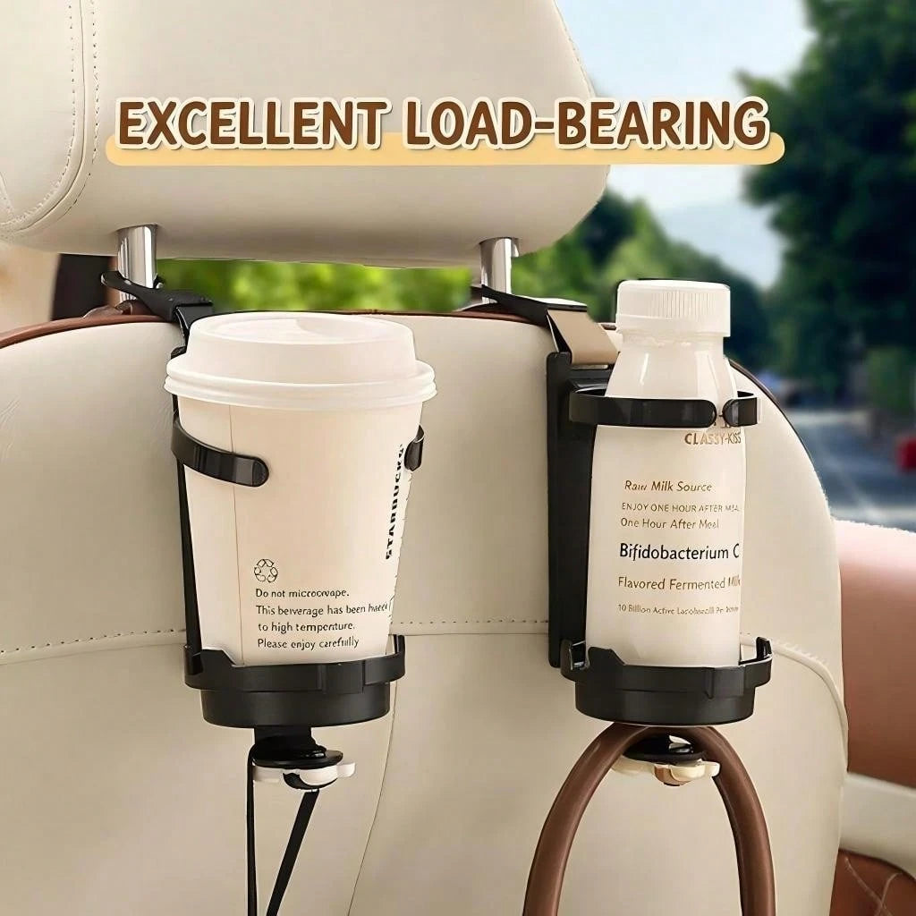 yucen Car Seat Back Cartoon Cute Hook Multi-Function Cup Holder Rear Seat Storage Organizer Decoration For Women