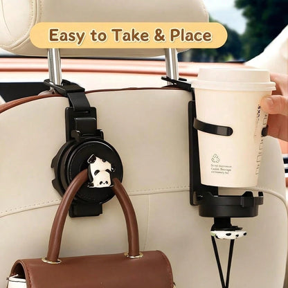 yucen Car Seat Back Cartoon Cute Hook Multi-Function Cup Holder Rear Seat Storage Organizer Decoration For Women