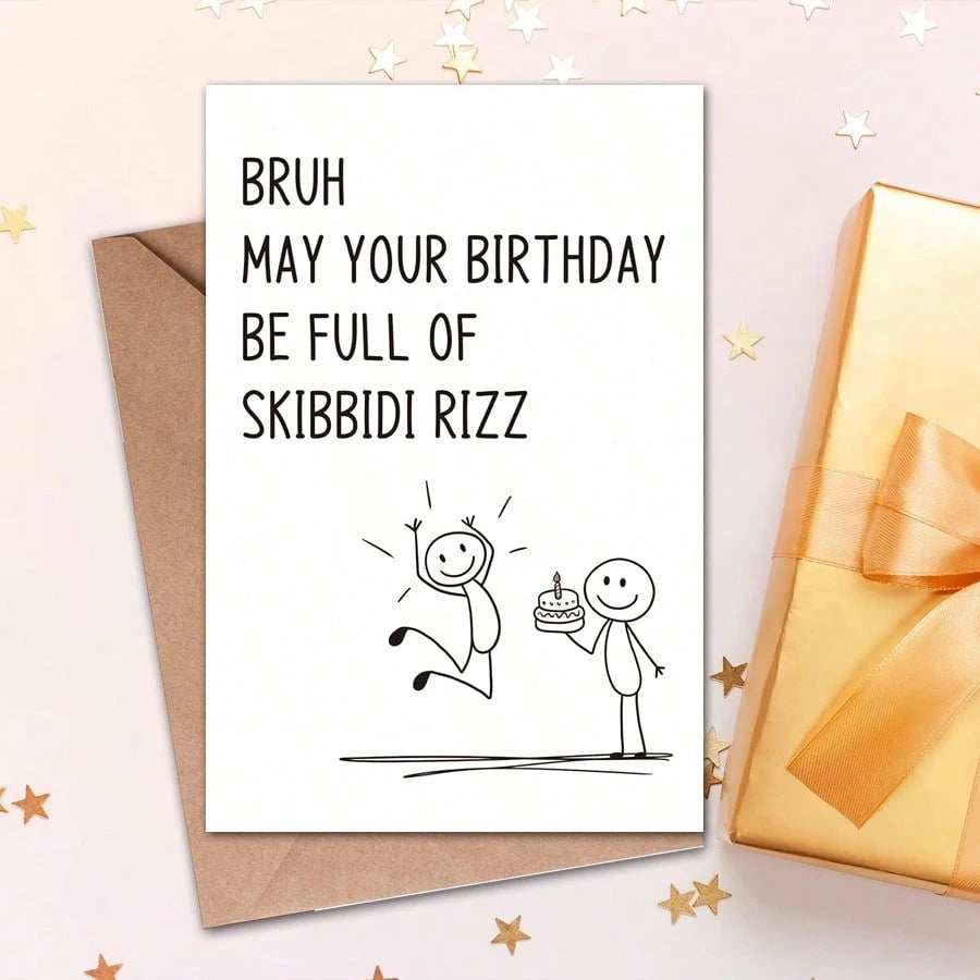 Z Generation Slang Birthday Card, Playful 13th, 14th, 15th, 16th, 17th, 18th Birthday Card Gift For Teenagers, Suitable For Friends, Sons, Daughters, Nephews, Nieces