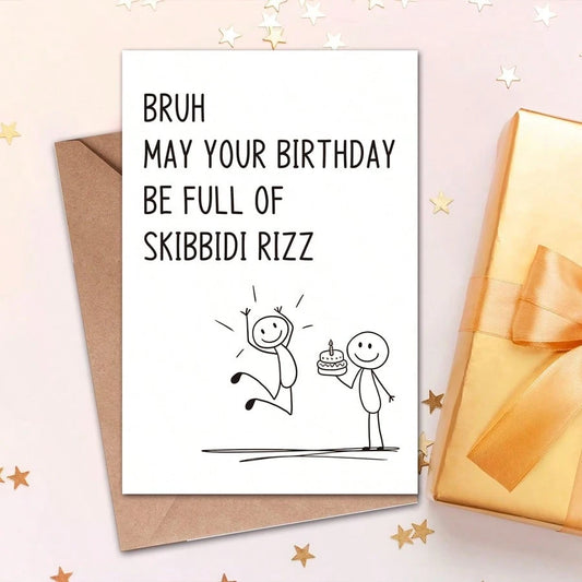 Z Generation Slang Birthday Card, Playful 13th, 14th, 15th, 16th, 17th, 18th Birthday Card Gift For Teenagers, Suitable For Friends, Sons, Daughters, Nephews, Nieces