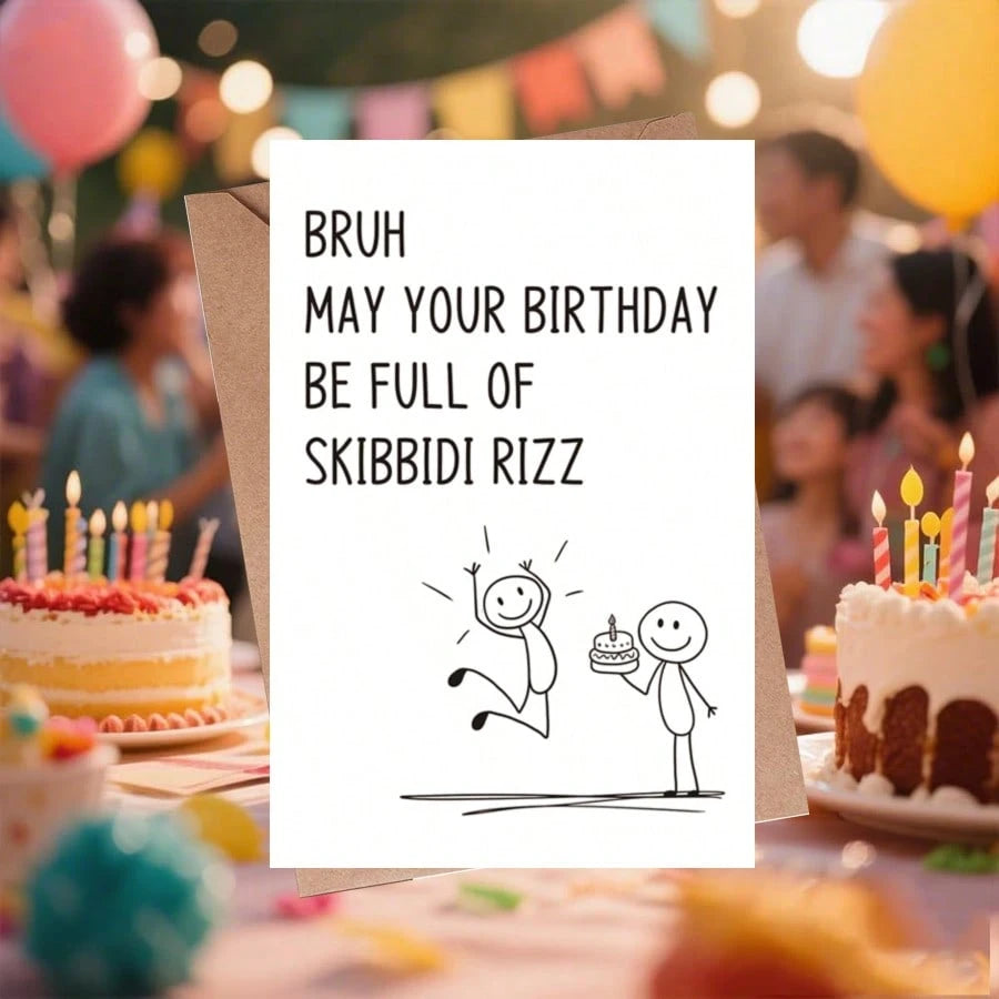 Z Generation Slang Birthday Card, Playful 13th, 14th, 15th, 16th, 17th, 18th Birthday Card Gift For Teenagers, Suitable For Friends, Sons, Daughters, Nephews, Nieces