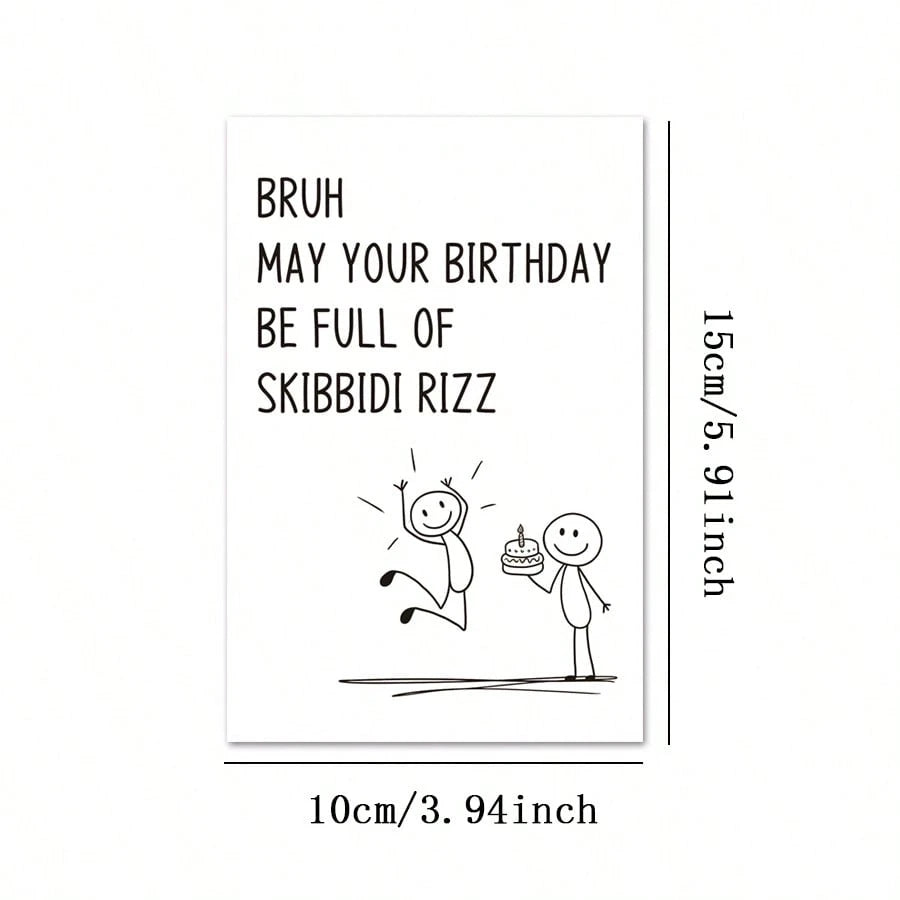 Z Generation Slang Birthday Card, Playful 13th, 14th, 15th, 16th, 17th, 18th Birthday Card Gift For Teenagers, Suitable For Friends, Sons, Daughters, Nephews, Nieces
