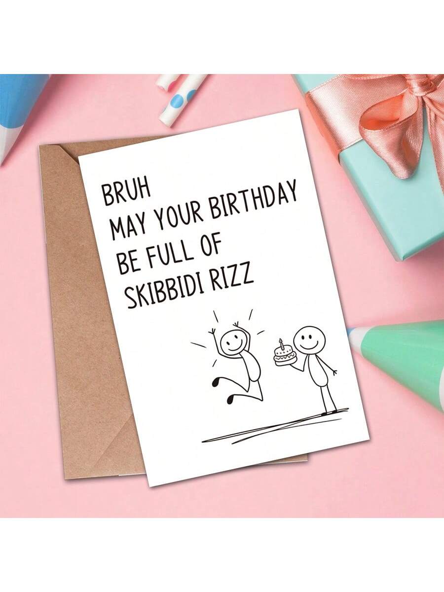 Z Generation Slang Birthday Card, Playful 13th, 14th, 15th, 16th, 17th, 18th Birthday Card Gift For Teenagers, Suitable For Friends, Sons, Daughters, Nephews, Nieces