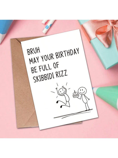 Z Generation Slang Birthday Card, Playful 13th, 14th, 15th, 16th, 17th, 18th Birthday Card Gift For Teenagers, Suitable For Friends, Sons, Daughters, Nephews, Nieces